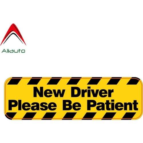 Aliauto Warning Car Sticker New Driver Funny Decal Accessories PVC for Mercedes Honda Toyota Volkswagen Renault Opel VW,17cm*4cm