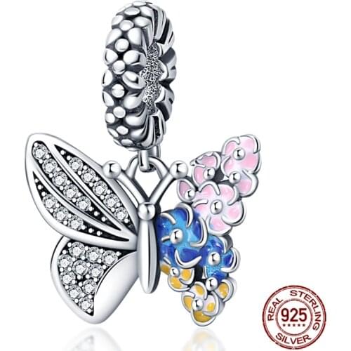 Genuine 925 Sterling Silver Fox & Squirrel Dangle Charm Beads Fit Original 3mm Charm Bracelet Jewelry Gift 2020 New