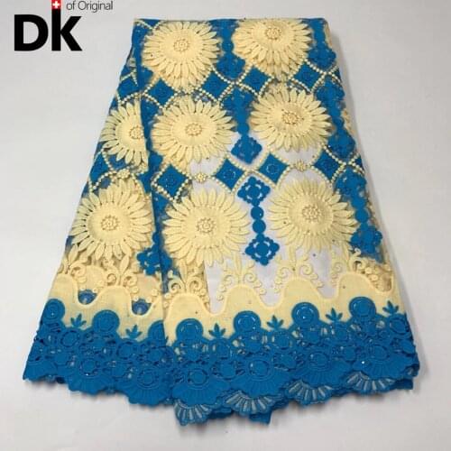 Latest Design Swiss Voile Lace In Switzerland High Quality Cotton 5 Yards Nigerian Dry Lace Fabric African French Wedding Sewing
