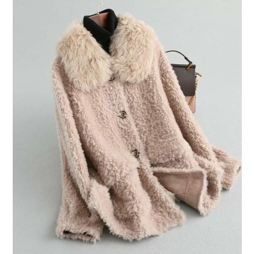 2020 New Winter Real Fur Coat Women 100% Wool Fur Jacket Furry Korean Coats and Jackets Women Manteau Femme Hiver KQN12505