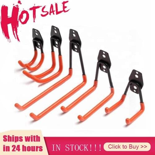 New Wall Mount Garage Bike Hanger Hook Heavy Duty Metal Hooks Garden Bathroom Organizer Hooks Kitchen Storage Tools With Screws
