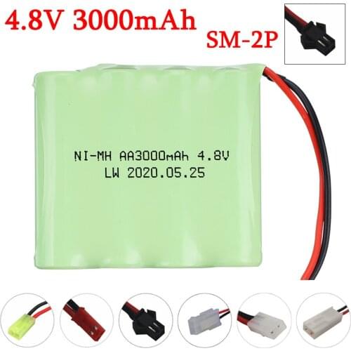 4.8V 3000mah rechargeable NI-MH AA battery pack For RC toys Tanks robots cars trains robots model accessory 4.8V 3000mAh battery