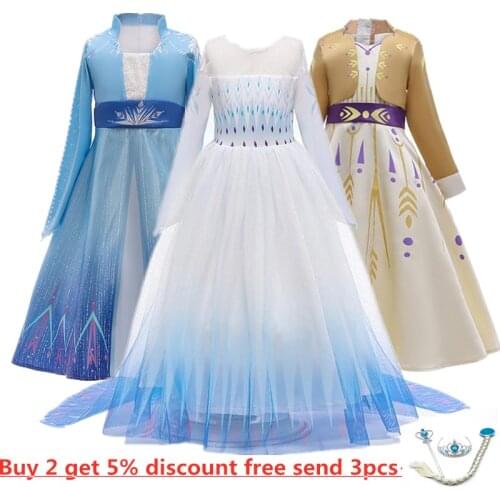 Cold Heart Prom Dresses for Girls Princess Costumes for Kids Party Cosplay Children Halloween Girls Clothing