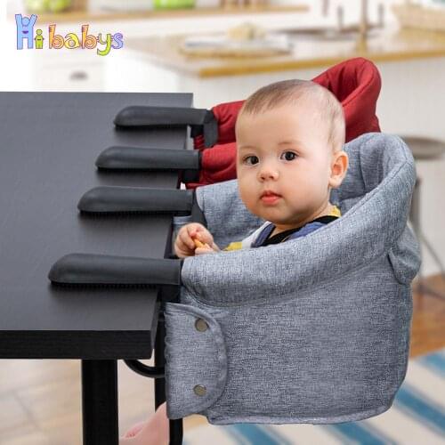 Portable Baby Highchair Foldable Feeding Chair Seat Booster Safety Belt Dinning Hook-on Chair Harness Lunch Cushion