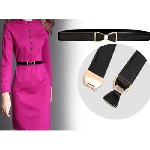 Bow Belt Women Cummerbunds With Buckle Belts Thin Elastic Corset Belt For Dress Pants Apparel Accessories Cinturon Mujer Belts