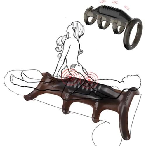 Sex Shop Penis Vibrating Penis Sleeve Delay Ejaculation Erotic Sex Toys For Men Couples Chastity Cage Device Adult Sex Products