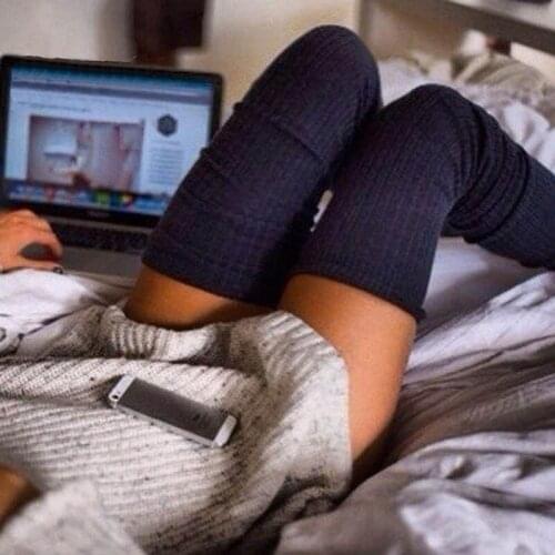 Sexy Womens Stockings Gaiters Striped Long Socks Thigh 2020 Winter High Stockings Warm Over Knee Socks Soft Wool Stocking