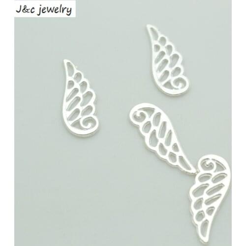 New Arrival 50 pcs/lot Alloy Charms Pendant wing silver plated 23*9 mm Jewelry Making DIY Charms Handmade Crafts D413