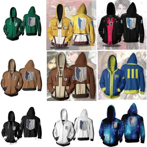 Anime Attack On Titan Men Women Hoodie Sweatshirts Jacket Cosplay EREN MIKASA ARMIN Pullover Fashion Autumn Winter Streetwear