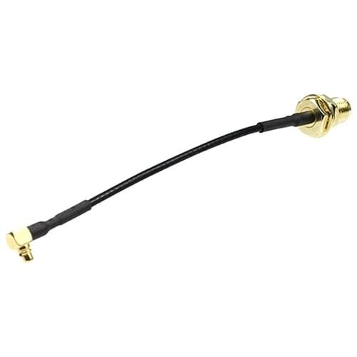 2 X FEICHAO MMCX Right Angle to SMA / RP-SMA Female Antenna Connector Extension Cord 10mm for FPV Racing Drone RC Quadcopter