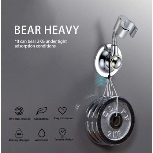Universal Adjustable Hand Shower Holder Suction Cup Holder Shower Rail Head Holder Bathroom Bracket Stable Rotation