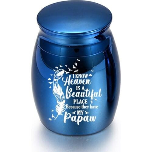 Cremation Urn Aluminum Cremation Tin Metal Urn Pet Feather Ashes Memorial With Gift Velvet Bag