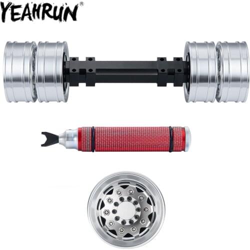 YEAHRUN 1:14 Rear Axle RC Car Metal Rear Straight Bridge for 1/14 RC Crawler Tamiya Trailer Tractor Truck Model Car RC Parts