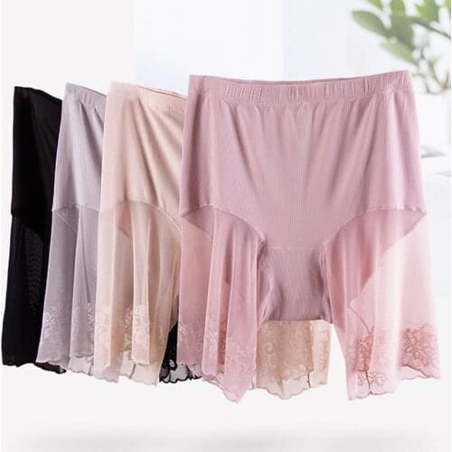 Womens Sexy Lace High Waist Safety Pants Plus Size Thigh shorty Upskirt femme Anti-wear Shorts Breathable Ladies Underwear J2T4