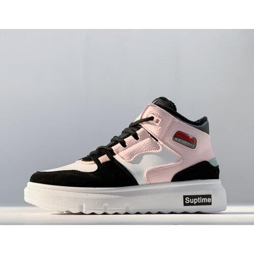 Plush High Top White Shoes Women 2021 Thicked Sole Skateboarding Shoes Winter Warm Flat Sneakers Girl Casual Walking Shoes 35-40