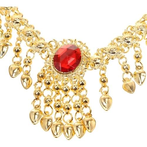 Womens 2 In 1 Necklace Headdress Head Chain Belly Dance Costume Jewelry