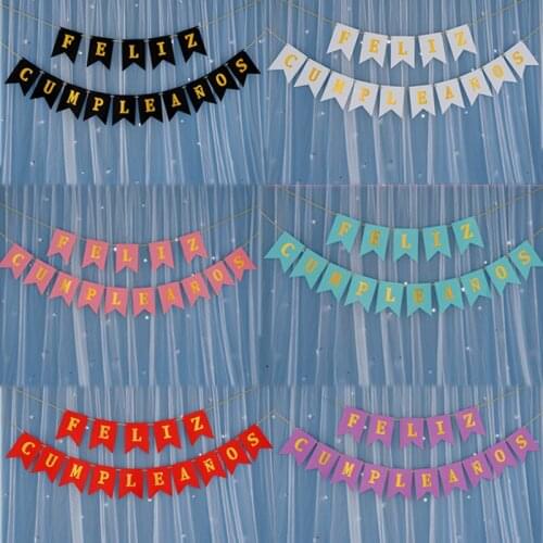 1set Spain Happy Birthday Letter Banner Rose Gold Confetti Balloons Baby Shower Birthday Party Decorations Boy Girl Kids Party