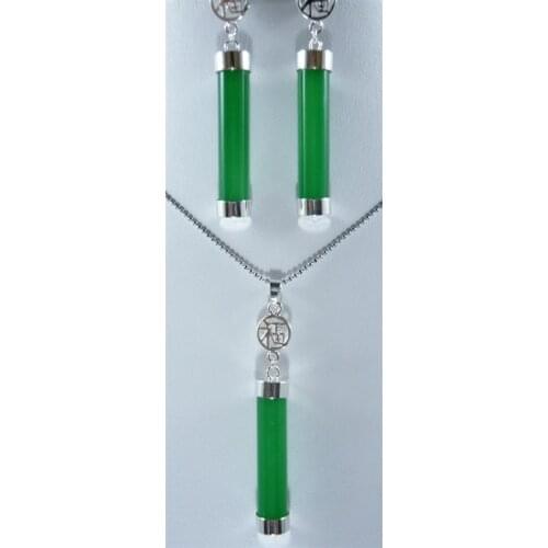 2 choices wholesale fancy green/purple Natural Stone dangle earrings and pendant fashion jewelry