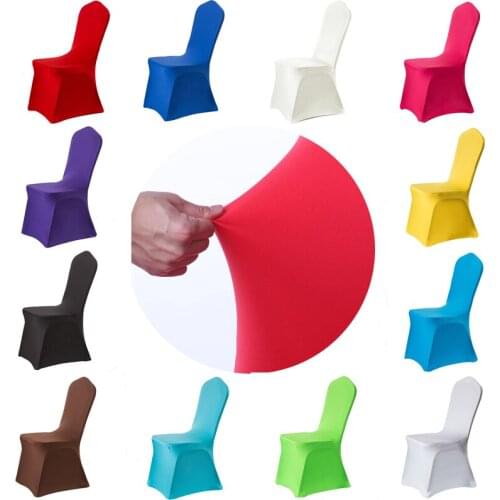 200PCS/Lot Universal Chair Covers Stretch Polyester Spandex for Party Weddings Banquet Hotel Decoration Decor