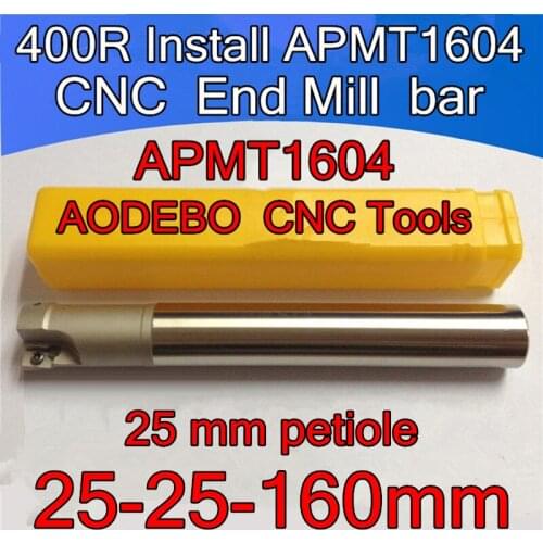 25-25-160mm 25 mm petiole 2F BAP400R Install APMT1604 Carbide insert CNC End Mill bar CNC Milling machine tools Free shipping