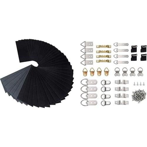40 Sheets of Fine Sandpaper (400-5000 Grit) Dry/Wet Waterproof Sandpaper Grit & 96Pcs Picture Photo Frame Hanging Hooks