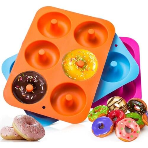 6-Cavity Silicone Donut Baking Pan Non-Stick Mold Doughnut Decoration Tools Baking Nonstick And Heat Resistant Reusable K339