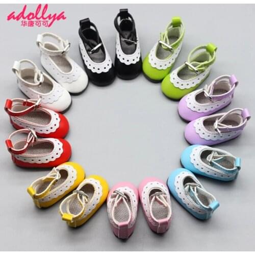 Adollya BJD Doll Accessories 1/6 5cm Shoes for Dolls Princess Leather Shoe Buckle Shoes Toys for Girls DIY Handmade Doll Shoes