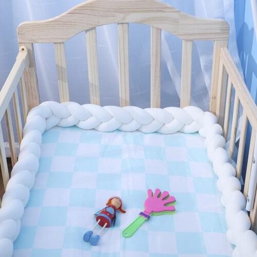 100cm Handmade Baby Bed Bumper For Newborn cotton Knotted Braid Pillow Cushion Infant Baby Crib Bumper Protector Room Cot Decor