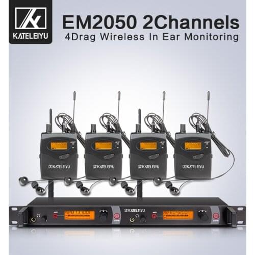 Wireless in ear Monitor profession System 4 ear monitoring systems wireless stage monitor system IEM bodypack monitor