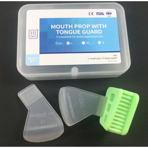 Large Green Props Dental Tongue Guard Mouth Prop Bite Blocks Rubber Opener Retractor Adult PropX1+GuardX2