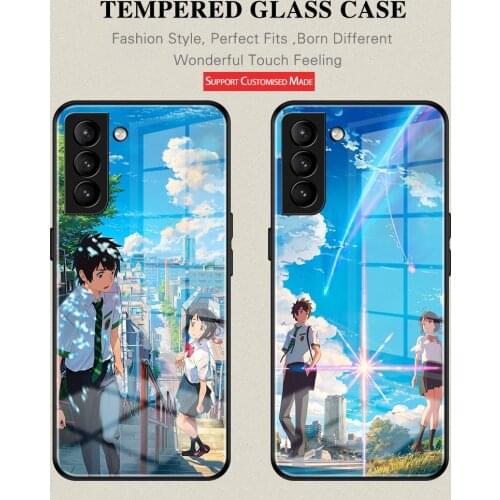 Anime Movie Your Name Couple Phone Case For Samsung Note8 9 10 20 S8 9 10 10E 20 21Plus 20 21Ultra Tempered Glass Shell