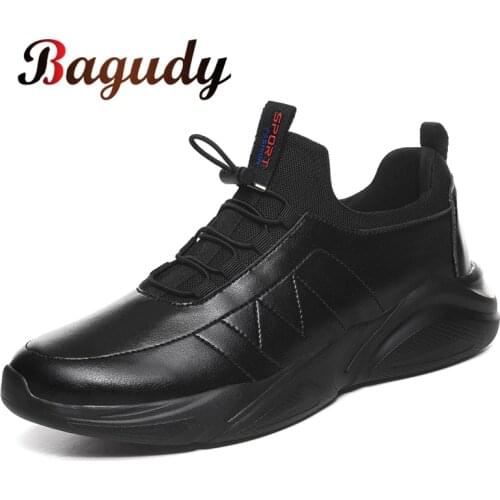 Men 2019 Fashion Leather Casual Male shoes Autumn Brand Men Casual Shoes Slip Easy To Wear Brand New All Season Plus Size shoes