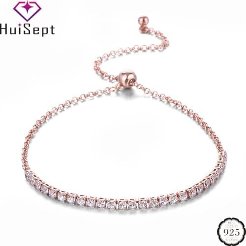 HuiSept Silver 925 Bracelet Fashion Jewelry Multicolor Zircon Gemstones Gift Bracelets for Girl Wedding Promise Party Wholesale
