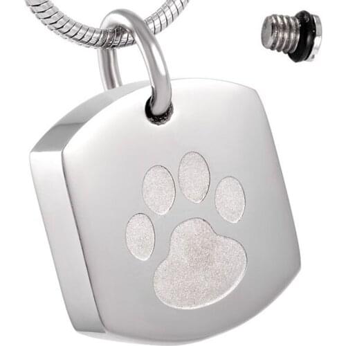 IJD8003 Mini Stainless Steel Cremation Dog Tag Necklace Memorial Pets Ashes Locket Pendant Funeral Chain Jewelry Urn Necklace