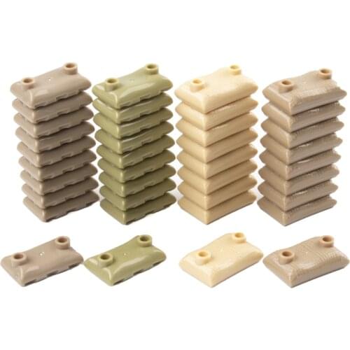 MOC WW2 Military City Building Blocks Sandbag Castle Friends House Parts Figure Accessories Bricks Toys