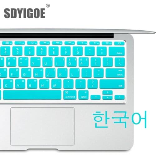 Korean Keyboard Cover for MacBook air 11 inch 11.6 air A1465 A1370 US key laptop keyboard protective film Korean display