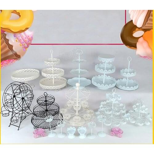Creative Home Iron Works 3-Tier Cupcake Stand, whtie &pink