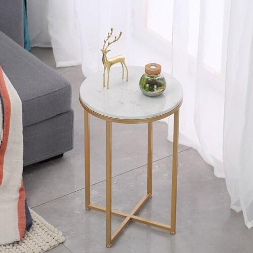Nordic gold round coffee table living room modern creative marble texture large table home furniture