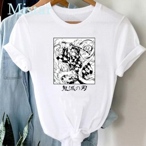 Hot Kimetsu No Yaiba Tshirt Women Printed Demon Slayer Manga Japanese Anime Tops Tee Ladies Short Sleeve Casual Shirts for Women