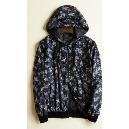 Men luxury Rib New Sleeve embroidery Bee crown key Flowers couple Baseball Coats & Jackets Abstract digital coat Motor #N08