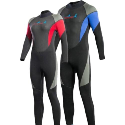 3MM Neoprene Wetsuits Women Swimwears Diving Suits Long Sleeves Men Surfing Rash Guards Snorkeling One Piece Full Body Jumpsuits