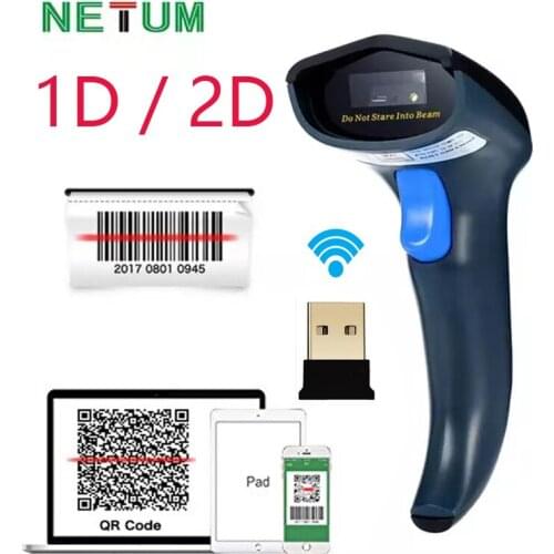 Netum W8 Wireless 2D Barcode Reader Computer Mobile Payment Screen 1D QR Bar code Scanner