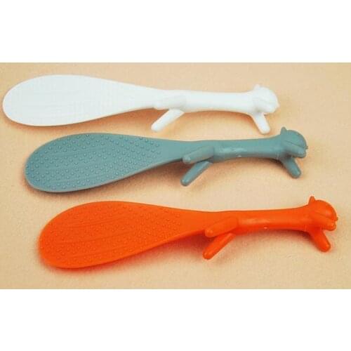 New Arrive Lovely Kitchen Supplie Squirrel Shaped Ladle Non Stick Rice Paddle Meal Spoon