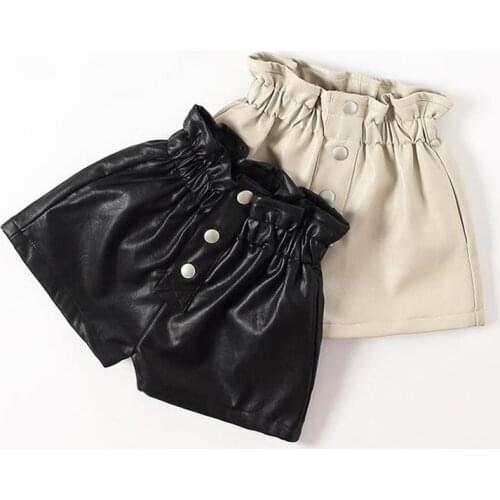New Kids faux leather Shorts For Girls baby Girl Short Children short Pants plus size