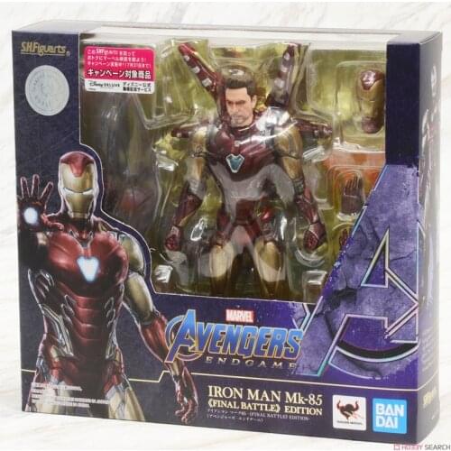 Original BANDAI S.H.Figuarts Marvel Legends Avengers Endgame Superhero Iron ManMK85 Model Collectible Action Figure Collectible