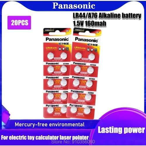 20pc 100% Original Panasonic Alkaline Button Batteries LR44 AG13 357 357A A76 GPA76 Button cell 1.5V For Watch Electronic Remote