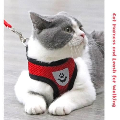 Pet Harness Leash Adjustable Puppy Cat Vest Harness Collar Strap Jacket Mesh Breathable Soft Safety Outdoor Dog Easy Control