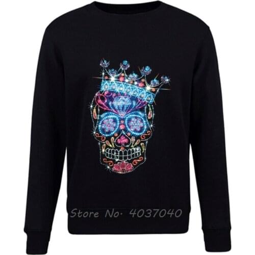Hoodies Leisure Fashion Office Rhinestone Studs Sugar Hoodie Men Casual Pullovers Sweatshirt Harajuku Streetwear