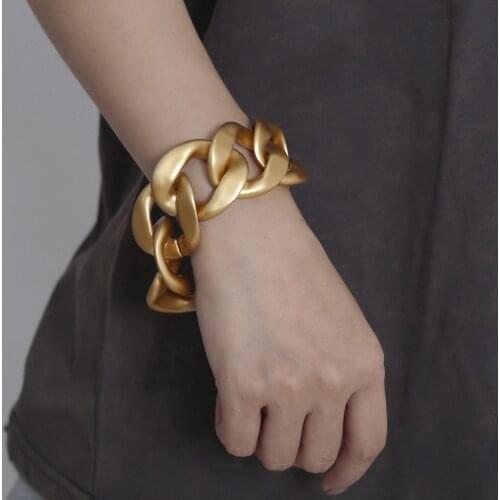 Punk Mai Ami Cuba Creative Wild Fashion Single Layer Jewelry Female Retro Exaggerated CCB Thick Chain Hip Hop Bracelet