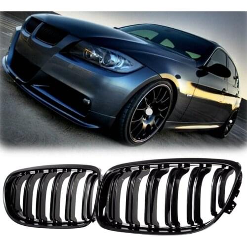 AL21 -1 Pair Car Front Grille Gloss Black Inlet Grille for BMW E90 LCI 3-Series Sedan/Wagon 2009 - 2011